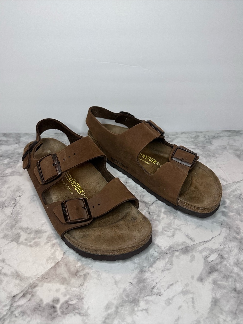 Birkenstock Milano Brown Leather Backstrap Sandals EU 40 US 9 Germany